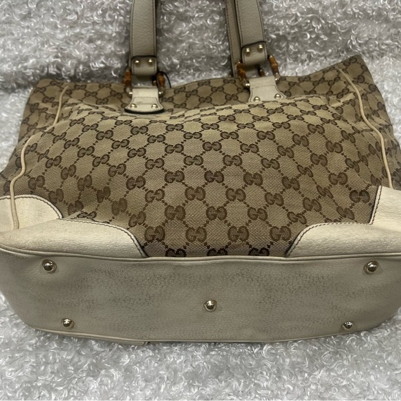 GUCCI Vintage GG Canvas Bamboo Tote - Picture 9 of 16